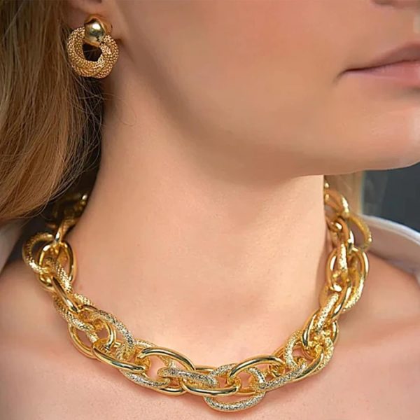 IFKM 36 PC Gold Plated Jewelry Set with 4 Necklace, 11 Bracelet, 7 Ear Cuffs Earring, 14 Knuckle Rings for Women Girls Valentine Anniversary Birthday Friendship Gift - Image 20