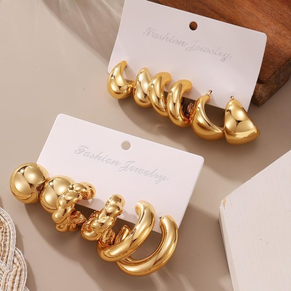 IFKM 36 PC Gold Plated Jewelry Set with 4 Necklace, 11 Bracelet, 7 Ear Cuffs Earring, 14 Knuckle Rings for Women Girls Valentine Anniversary Birthday Friendship Gift - Image 21