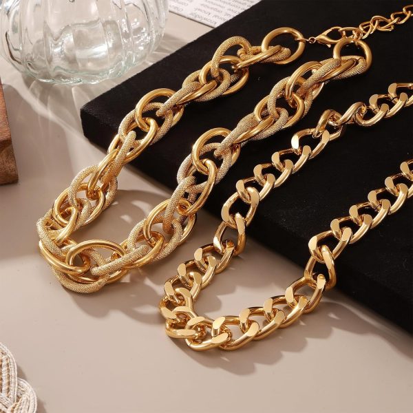 IFKM 36 PC Gold Plated Jewelry Set with 4 Necklace, 11 Bracelet, 7 Ear Cuffs Earring, 14 Knuckle Rings for Women Girls Valentine Anniversary Birthday Friendship Gift - Image 23