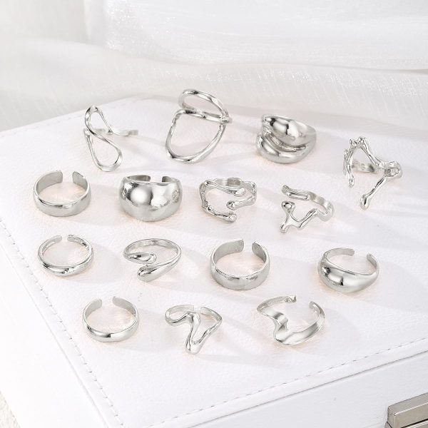IFKM Gold Chunky Rings Set for Women 14k Gold Plated Thick Dome Stackable Open Rings Trendy Dainty Minimalist Jewelry Gifts - Image 5