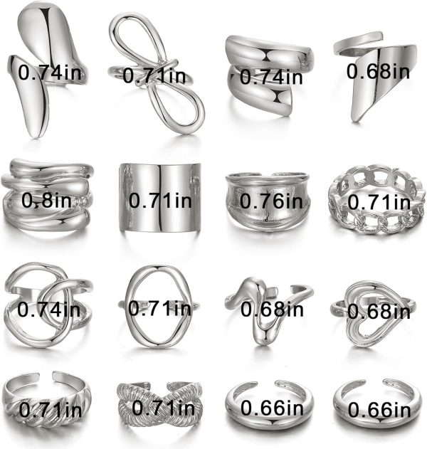 IFKM Gold Chunky Rings Set for Women 14k Gold Plated Thick Dome Stackable Open Rings Trendy Dainty Minimalist Jewelry Gifts - Image 15