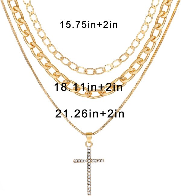 IFKM Layered Gold Choker Necklaces For Women, 14k Gold Plated Pendant Necklace Trendy Dainty Chain Layered Choker Necklaces Fashion Jewelry Gift… - Image 2
