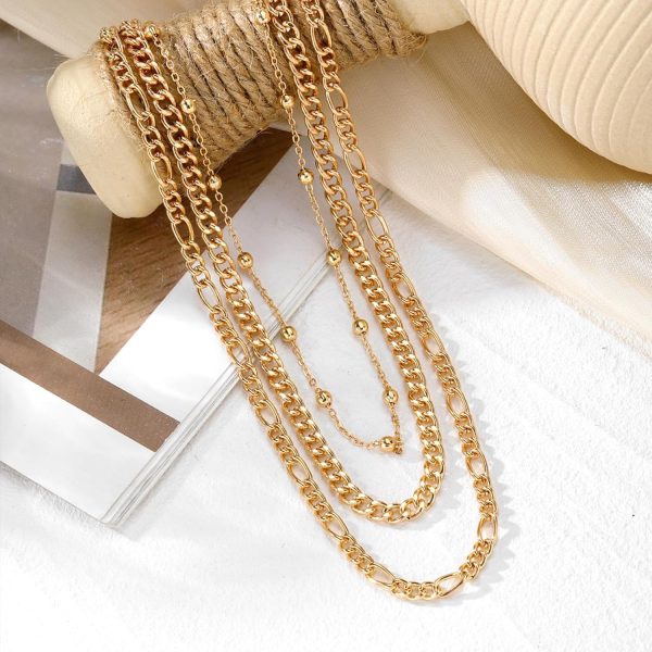 IFKM Layered Gold Choker Necklaces For Women, 14k Gold Plated Pendant Necklace Trendy Dainty Chain Layered Choker Necklaces Fashion Jewelry Gift… - Image 5