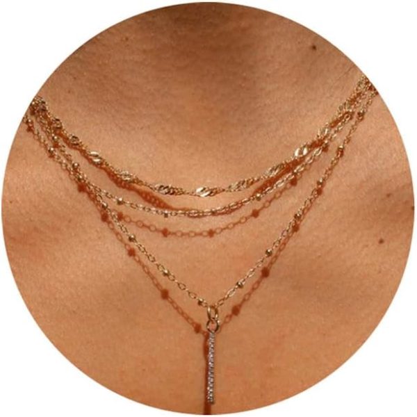 IFKM Layered Gold Choker Necklaces For Women, 14k Gold Plated Pendant Necklace Trendy Dainty Chain Layered Choker Necklaces Fashion Jewelry Gift… - Image 31