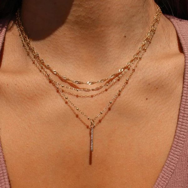 IFKM Layered Gold Choker Necklaces For Women, 14k Gold Plated Pendant Necklace Trendy Dainty Chain Layered Choker Necklaces Fashion Jewelry Gift… - Image 32