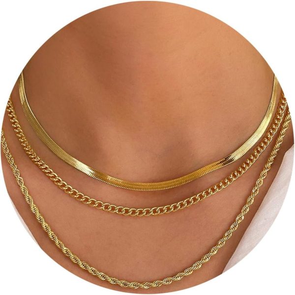 IFKM Layered Gold Choker Necklaces For Women, 14k Gold Plated Pendant Necklace Trendy Dainty Chain Layered Choker Necklaces Fashion Jewelry Gift… - Image 45
