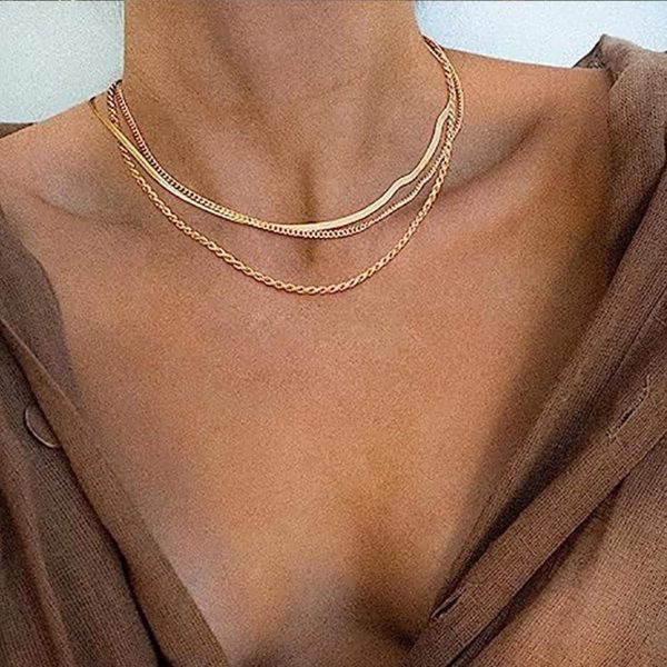 IFKM Layered Gold Choker Necklaces For Women, 14k Gold Plated Pendant Necklace Trendy Dainty Chain Layered Choker Necklaces Fashion Jewelry Gift… - Image 47