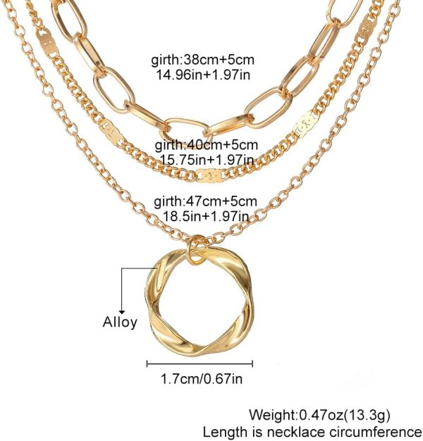 IFKM Layered Gold Choker Necklaces For Women, 14k Gold Plated Pendant Necklace Trendy Dainty Chain Layered Choker Necklaces Fashion Jewelry Gift… - Image 58