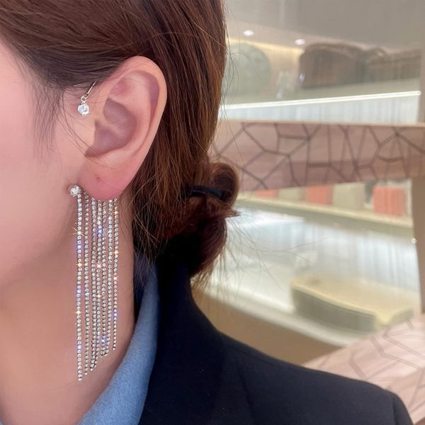 IFKM 14 Pcs/Set Earrings Cuff For Women, Gold/Silver Rhinestone Earrings Wrap Ear Cuff No Piercing Ear Clip Heart Hoop Earrings Simple Women Jewelry (Silver) - Image 5